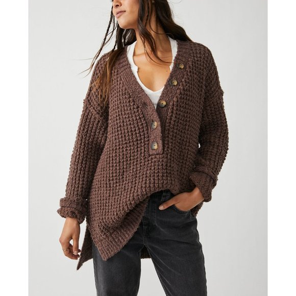 Free People Sweaters - 🎉 LAST CHANCE🎉 FREE PEOPLE Whistle Thermal Henley / Brownstone Combo